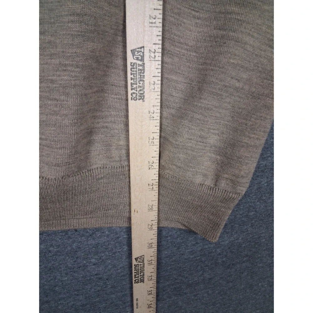 Fairway Greene Mens Sweater L Brown 1/4 Zip 100% Wool Lined Bandon Dunes Golf